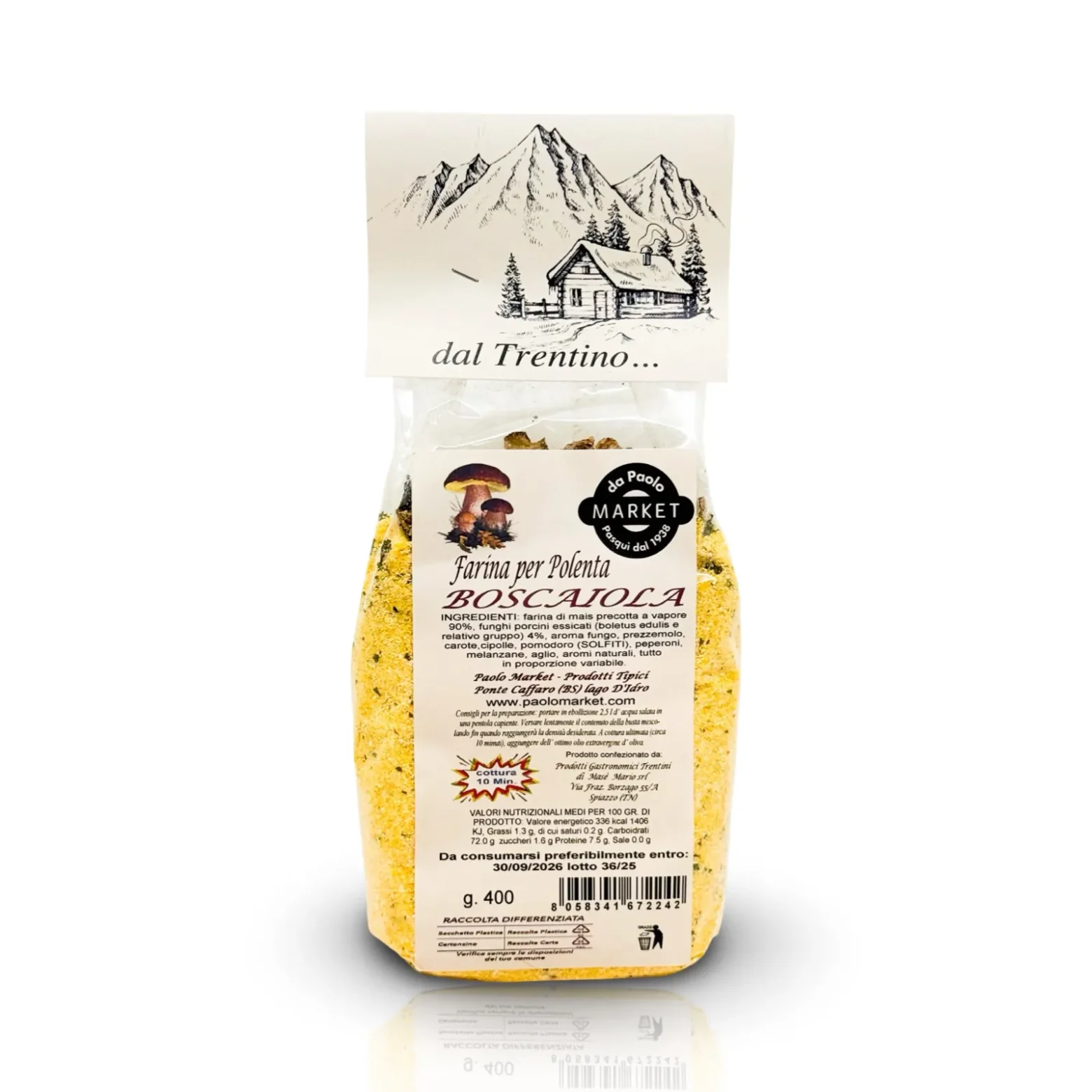 Polenta Istantanea ai Funghi Porcini alla Boscaiola 400g
